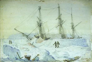 No.22 is a view of the Port side of the ship with an effect of sunrise in February 1837 and s...webp