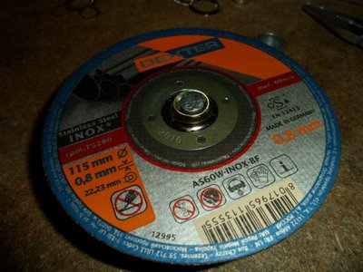 Vista del disco que queremos reducir, posicionamiento de el ojal, para su adaptacion y centrado.....