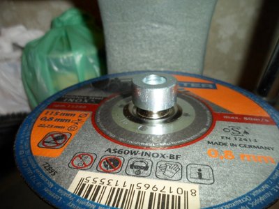Muestra del disco de acero guia....