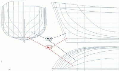 Podeis ver a qué líneas del plano corresponden las WL (líneas de gua) y su <br />correspondencia. Sólo marco las dos primeras a modo de orientación ¿Es correcto?