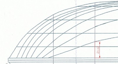 Detalle de la medida desde el borde hasta WL1 en el plano horizontal