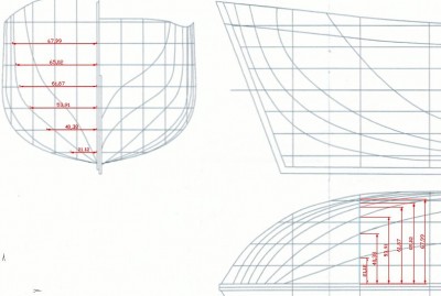 Las diferentes medidas tomadas en las WL del plano horizontal y su correspondencia en el plano frontal