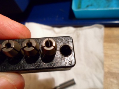 Porta pinza con el objeto realizado los 3,20 MM.