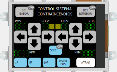 Pantallazo del menú de la pantalla tactil.