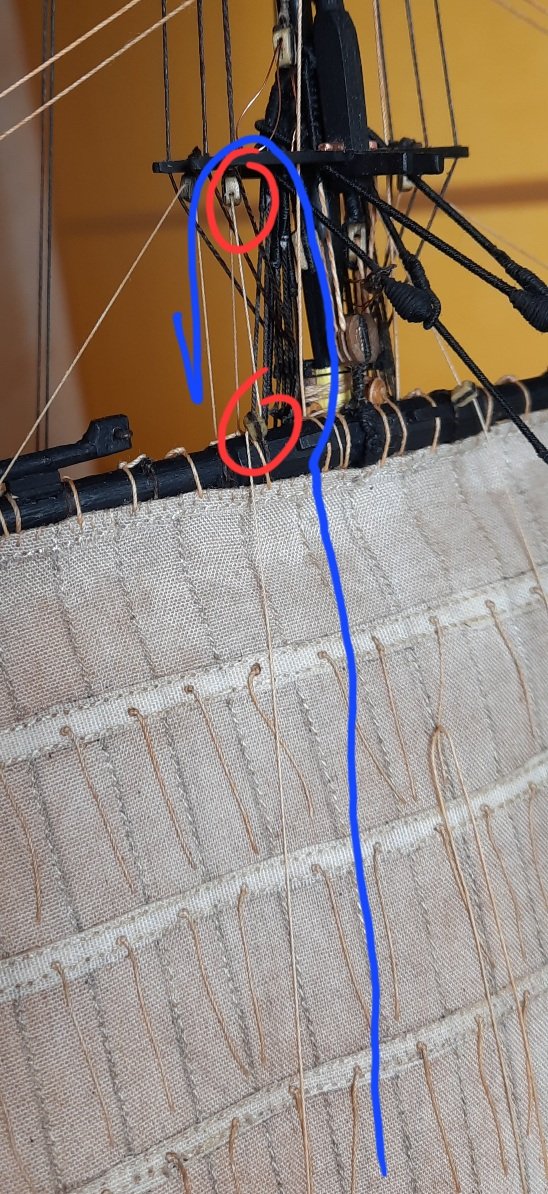 ... SUBE AL MOTÓN DE LA VERGA Y PASA AL DE BAJO LAS CRUCETAS Y BAJA A CUBIERTA ...