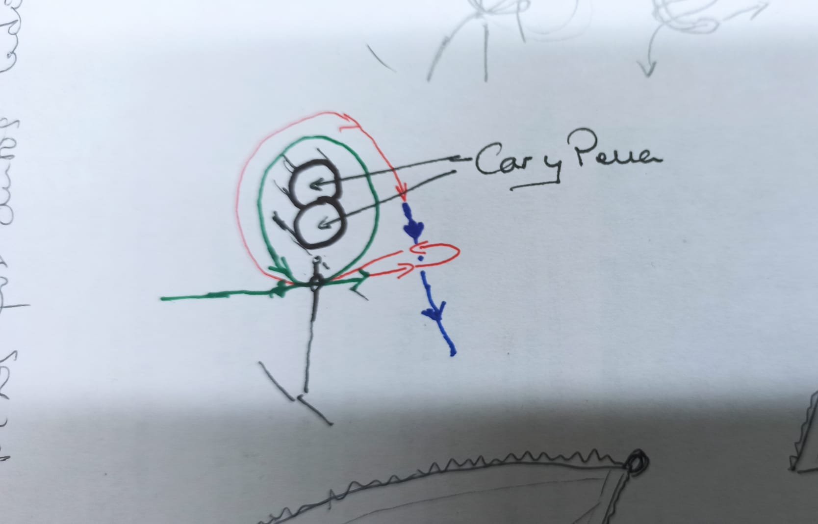 no se si se entiende bien, el cabo verde es el primero, se hace el nudo con la longuitud del rizo, que hace tope en  el ojal de la vela, se pasa por el agujero de la vela, de izq a derc, se rodea la entena y vuelve a entra por izq, se tensa, ahora la aguja se pasa de derecha a izq, cabo rojo, se deja un pequeño bucle, se rodea la entena esta vez al revés que la primera, se pasa la aguja por el bucle rojo, se tensa y el bucle se cierra, cortamos el extremo a la medida del rizo y ya tenemos el nudo.