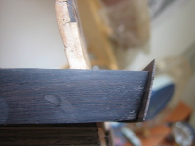 esta es la unión de las maderas de forro. Esto no me ha convencido y lo he cambiado, se ve en las fotos posteriores.