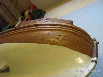 El único ligero fallo del forro son esas dos pequeñas grietas en la aleta de babor.