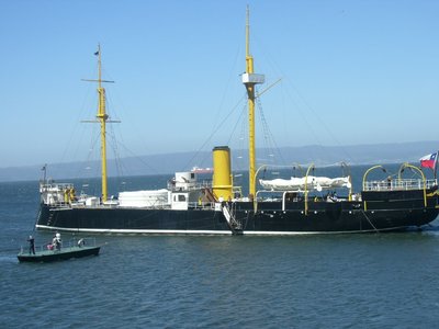 El Huascar en el puerto de Talcahuano Chile