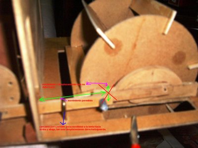 fijo la primera biela para restringir el movimiento de la misma explicacion foto.