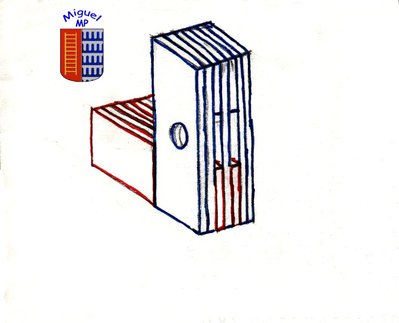 Cuando la bita además tiene un refuerzo horizontal, como los que hay por delante del foso del combés, intercalamos las tablillas horizontales formando un ángulo de 90 °, y pegando tablillas verticales en los huecos restantes.