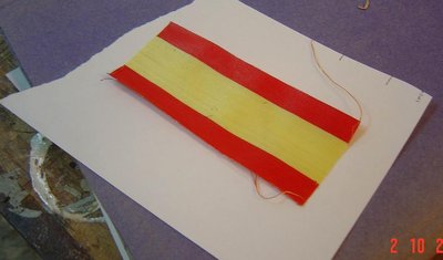 La bandera  terminada, falta cortarla para darle el largo proporcional al ancho.