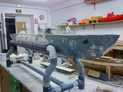 Maqueta estatica preparada para imprimar y dibujar todos los detalles del casco