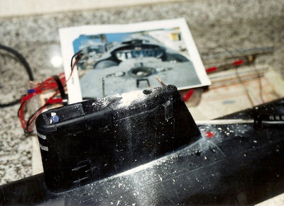 Aqui se ve el vaciado de la vela, para colocar los mastiles.