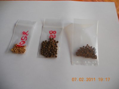 las vigotas: de 3,5mm, 2,5mm y de 2mm las mas pequeñas