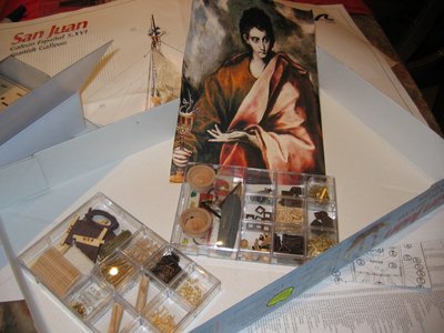 cuadro del greco  ( para la Popa ) y cajitas de material