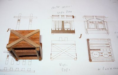 Mientras va secando, la masilla, voy preparando la cocina en madera