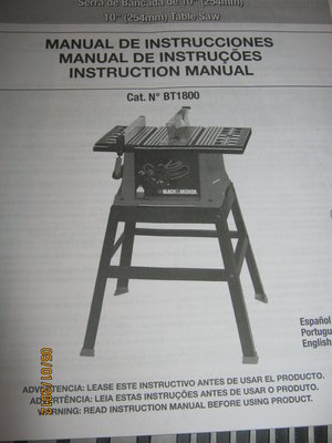 Foto del instructivo con la descripción de la sierra